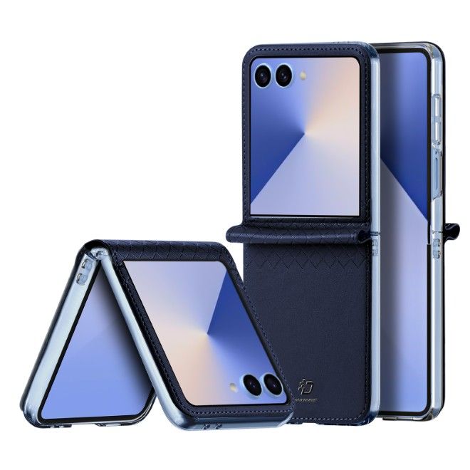 Dux Ducis - Samsung Galaxy Z Flip7 Hülle - Leder Case - Bril Series - blau