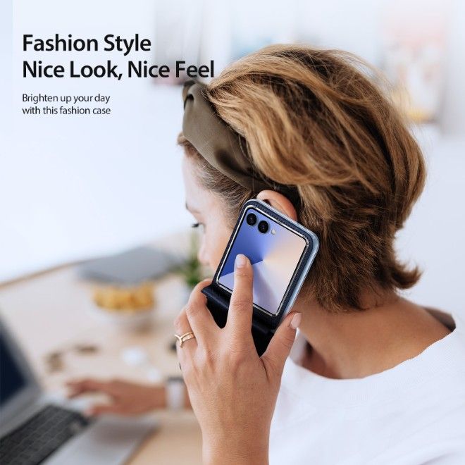 Dux Ducis - Samsung Galaxy Z Flip7 Hülle - Leder Case - Bril Series - blau