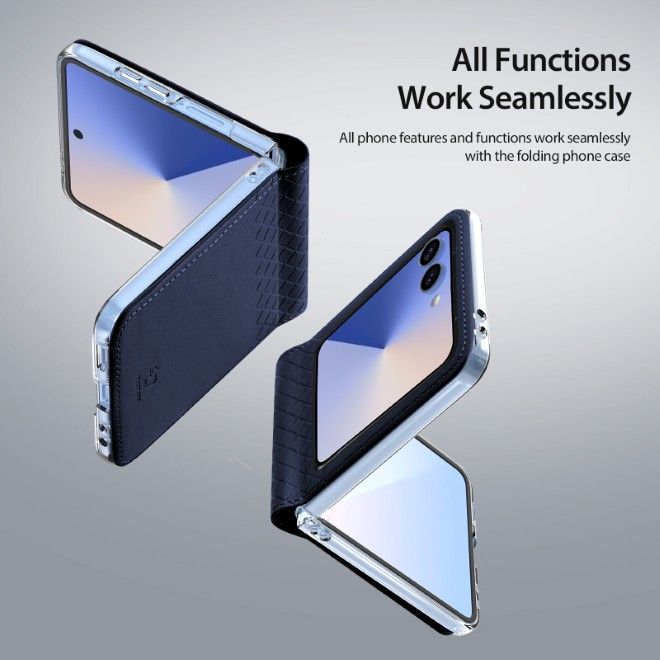 Dux Ducis - Samsung Galaxy Z Flip7 Hülle - Leder Case - Bril Series - blau