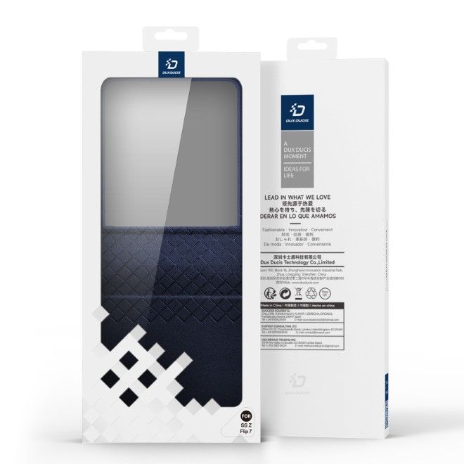 Dux Ducis - Samsung Galaxy Z Flip7 Hülle - Leder Case - Bril Series - blau