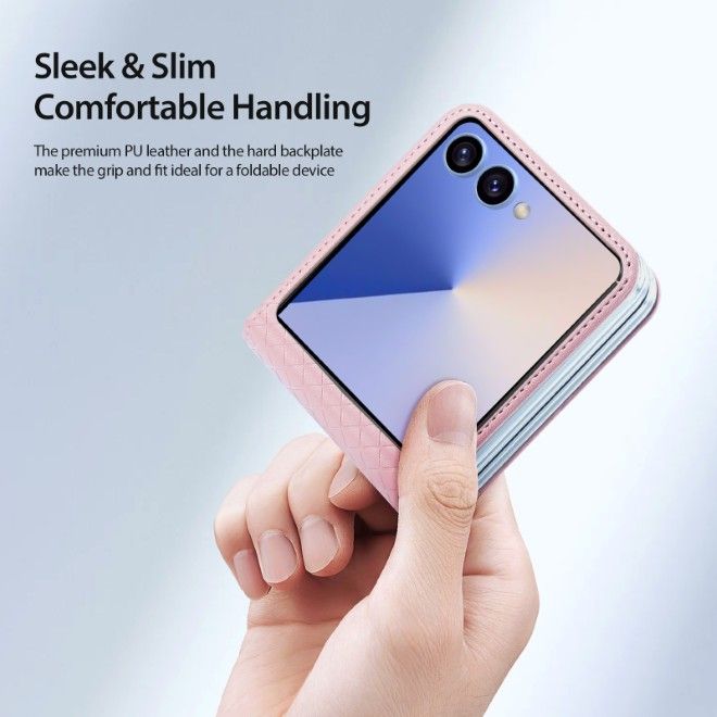 Dux Ducis - Samsung Galaxy Z Flip7 Hülle - Leder Case - Bril Series - rosa
