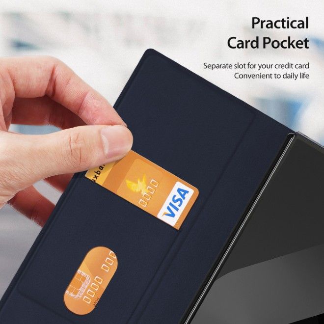 Dux Ducis - Samsung Galaxy Z Fold7 Hülle - Leder Case - Bril Series - blau