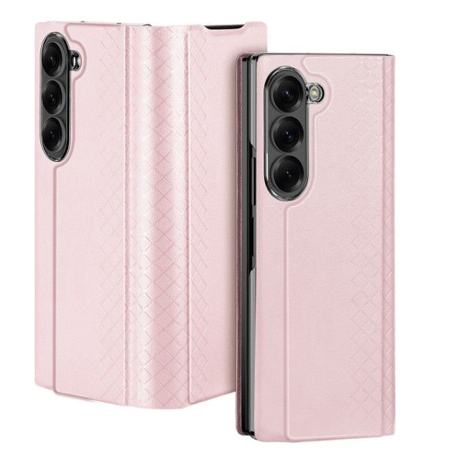 Dux Ducis - Samsung Galaxy Z Fold7 Hülle - Leder Case - Bril Series - rosa