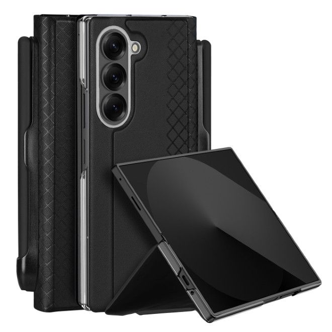 Dux Ducis - Samsung Galaxy Z Fold7 Hülle - Leder Case - mit Stifthalterung - Bril Penholder Series - schwarz