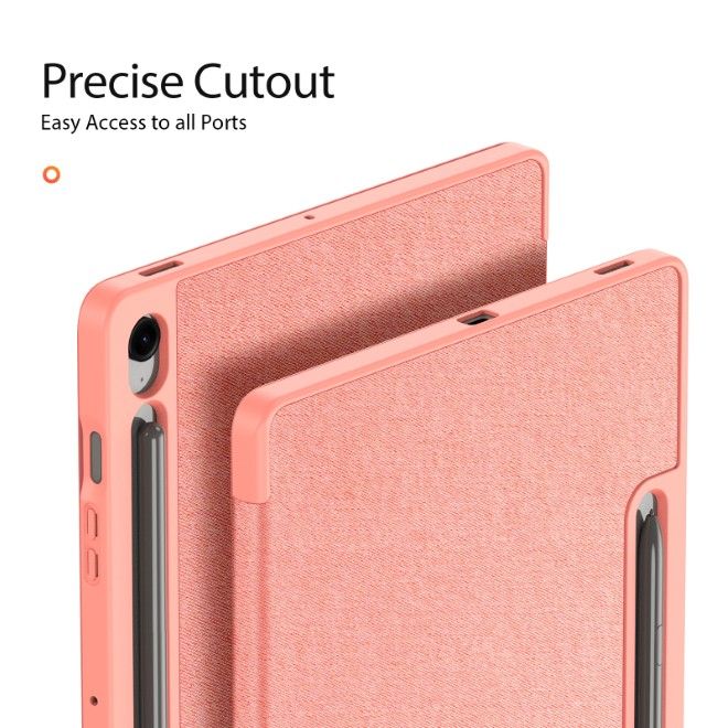 Dux Ducis - Samsung Galaxy Tab S10 FE+ Hülle - Leder Smart Flip Case - Domo Series - pink