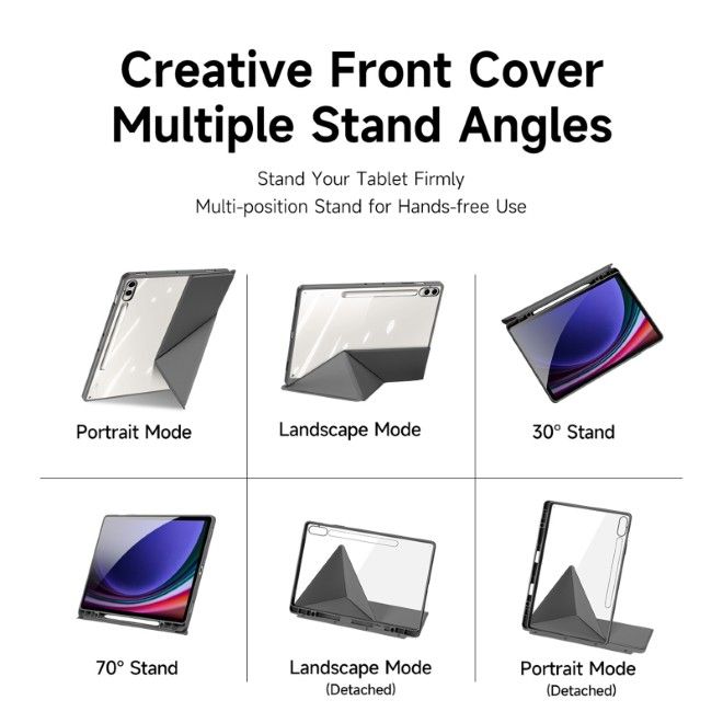 Dux Ducis - Samsung Galaxy Tab S10 FE+ Hülle - Leder Bookcover - Magi Series - grau