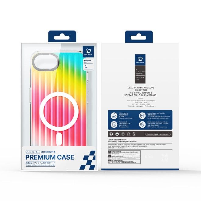 Dux Ducis - iPhone 16e Hülle - PET, TPU und PC Hardcase - mit MagSafe - Zest Series - Rainbow