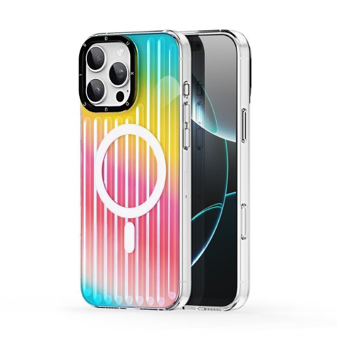 Dux Ducis - iPhone 16 Pro Max Hülle - PET, TPU und PC Hardcase - mit MagSafe - Zest Series - Rainbow