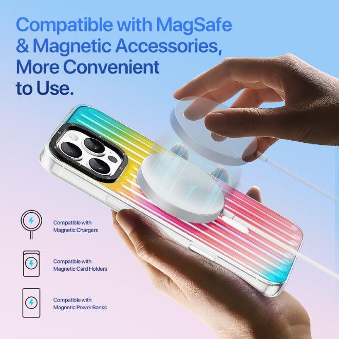 Dux Ducis - iPhone 16 Pro Max Hülle - PET, TPU und PC Hardcase - mit MagSafe - Zest Series - Rainbow