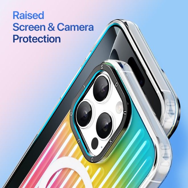 Dux Ducis - iPhone 16 Pro Max Hülle - PET, TPU und PC Hardcase - mit MagSafe - Zest Series - Rainbow