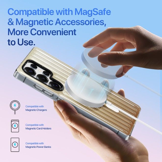 Dux Ducis - Samsung Galaxy S25 Ultra Hülle - PET, TPU und PC Hardcase - mit MagSafe - Zest Series - gold