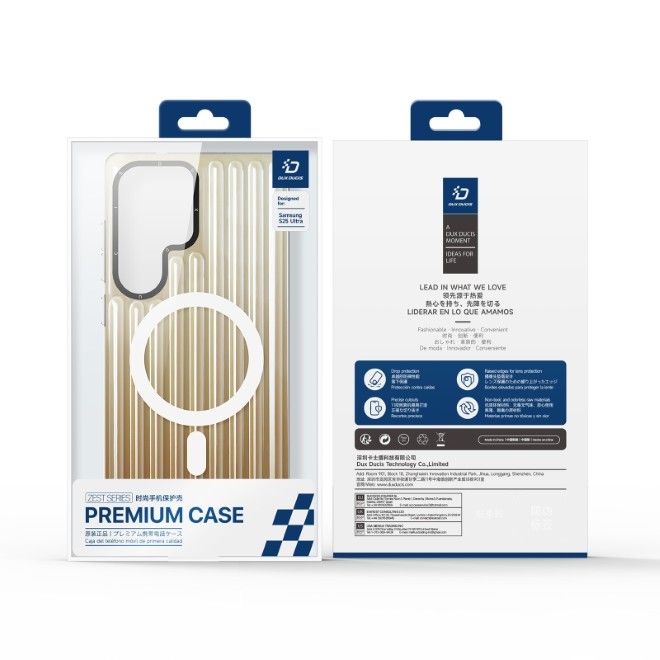 Dux Ducis - Samsung Galaxy S25 Ultra Hülle - PET, TPU und PC Hardcase - mit MagSafe - Zest Series - gold