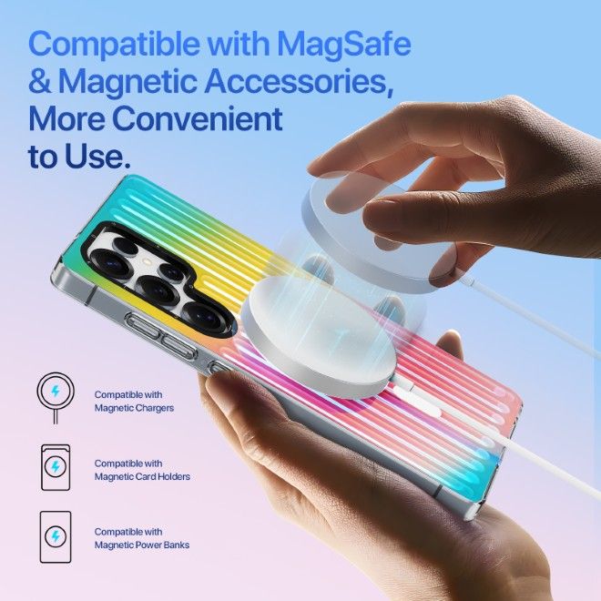 Dux Ducis - Samsung Galaxy S25 Ultra Hülle - PET, TPU und PC Hardcase - mit MagSafe - Zest Series - Rainbow