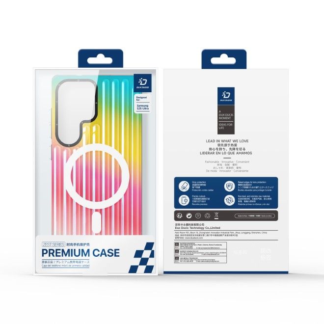 Dux Ducis - Samsung Galaxy S25 Ultra Hülle - PET, TPU und PC Hardcase - mit MagSafe - Zest Series - Rainbow