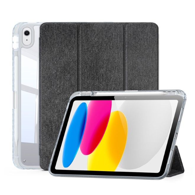 Dux Ducis - iPad 2025 (11. Gen) / iPad 2022 (10. Gen) Hülle - Leder Bookcover - Unid Series - schwarz