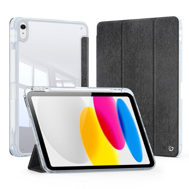 Dux Ducis - iPad 2025 (11. Gen) / iPad 2022 (10. Gen) Hülle - Leder Bookcover - Unid Series - schwarz