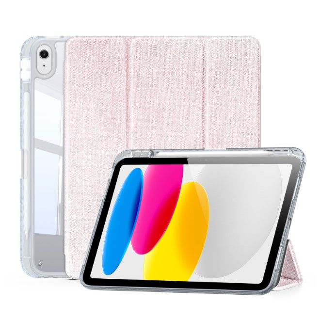 Dux Ducis - iPad 2025 (11. Gen) / iPad 2022 (10. Gen) Hülle - Leder Bookcover - Unid Series - rosa