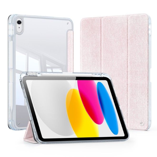 Dux Ducis - iPad 2025 (11. Gen) / iPad 2022 (10. Gen) Hülle - Leder Bookcover - Unid Series - rosa