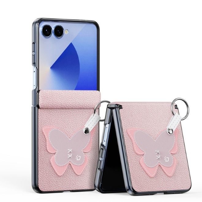 Dux Ducis - Samsung Galaxy Z Flip7 Hülle - Leder Hardcase - Luvy Series - pink