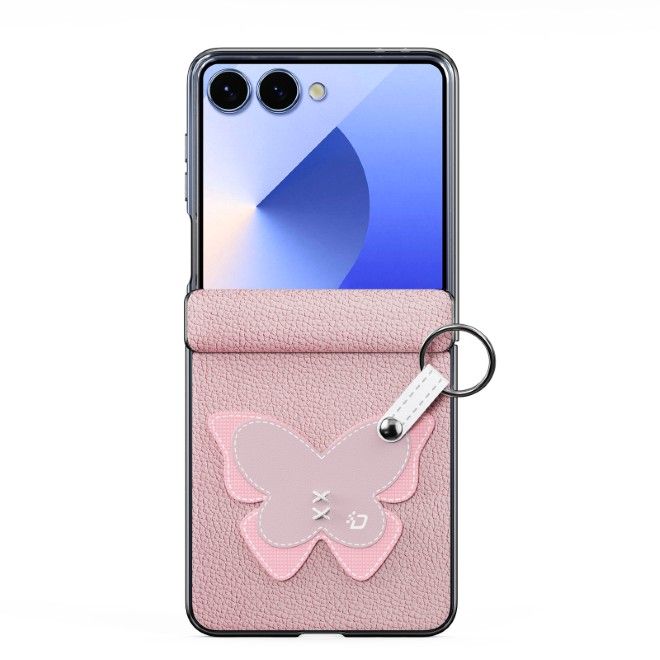 Dux Ducis - Samsung Galaxy Z Flip7 Hülle - Leder Hardcase - Luvy Series - pink