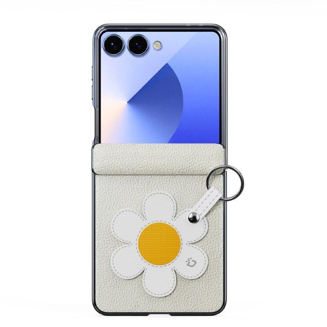 Dux Ducis - Samsung Galaxy Z Flip7 Hülle - Leder Hardcase - Luvy Series - weiss
