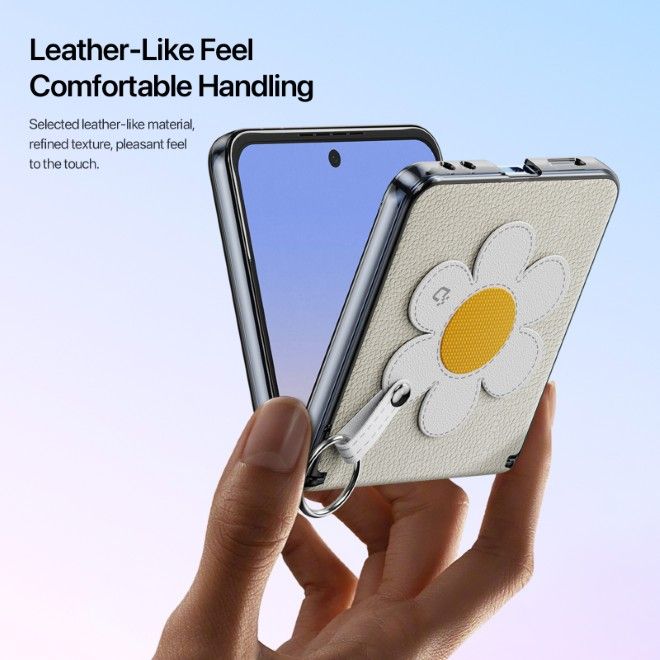 Dux Ducis - Samsung Galaxy Z Flip7 Hülle - Leder Hardcase - Luvy Series - weiss