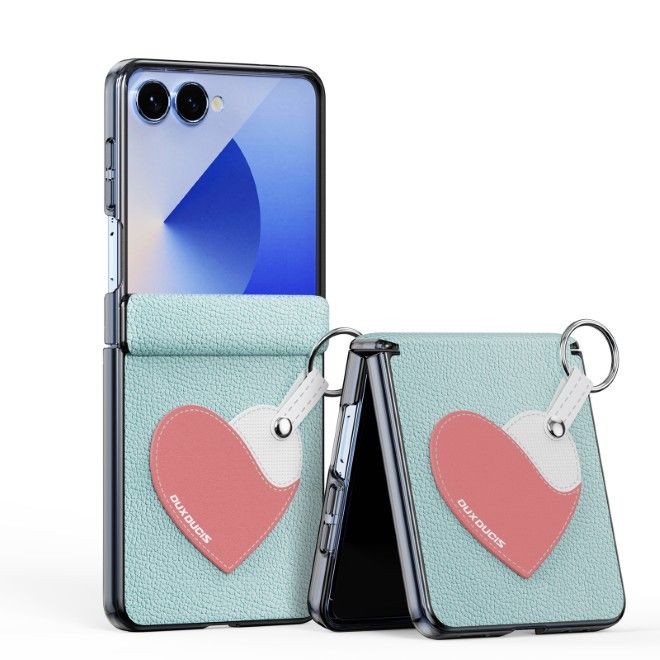 Dux Ducis - Samsung Galaxy Z Flip7 Hülle - Leder Hardcase - Luvy Series - blau
