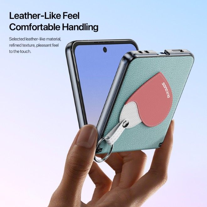 Dux Ducis - Samsung Galaxy Z Flip7 Hülle - Leder Hardcase - Luvy Series - blau