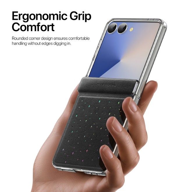 Dux Ducis - Samsung Galaxy Z Flip7 Hülle - Leder Hardcase - Stex Series - schwarz