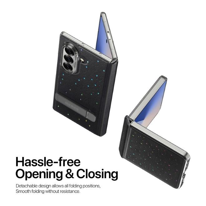 Dux Ducis - Samsung Galaxy Z Flip7 Hülle - Leder Hardcase - Stex Series - schwarz