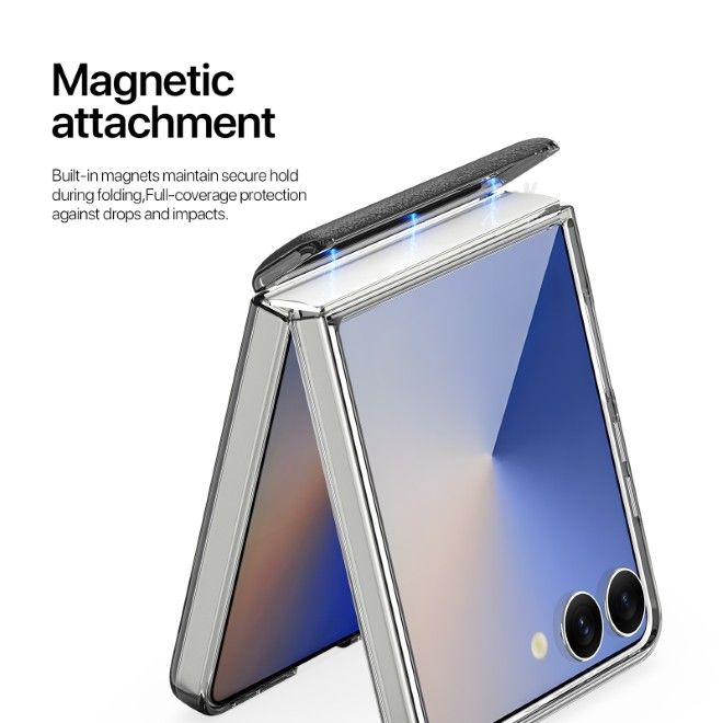 Dux Ducis - Samsung Galaxy Z Flip7 Hülle - Leder Hardcase - Stex Series - schwarz