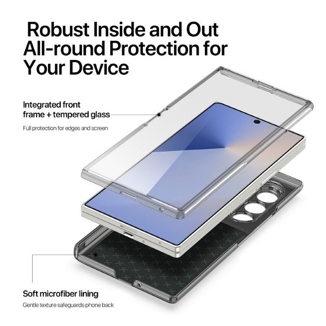 Dux Ducis - Samsung Galaxy Z Fold7 Hülle - Leder Hardcase - Stex Series - schwarz