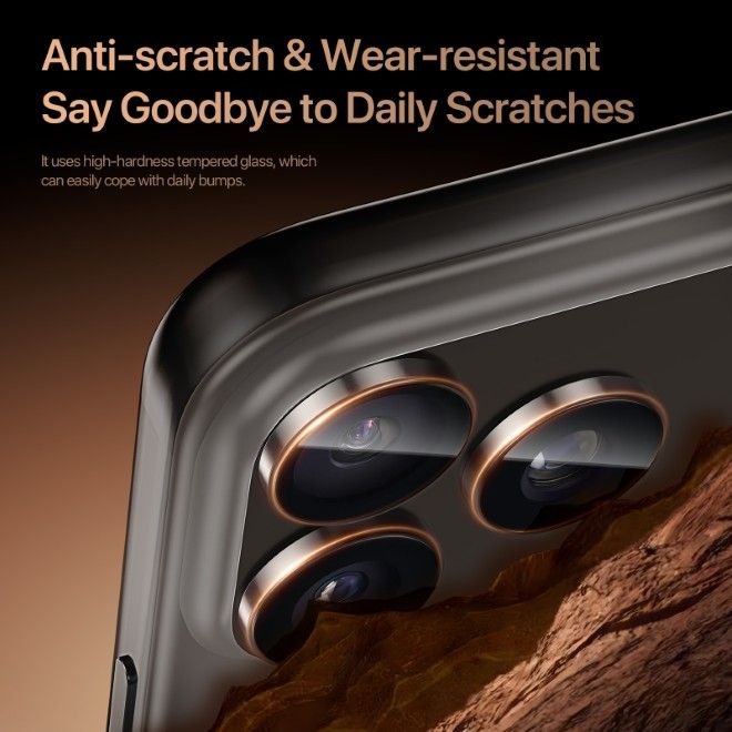 Dux Ducis - iPhone 17 Pro / Pro Max Kamera Schutzglas - HAWK Series - Desert Titanium