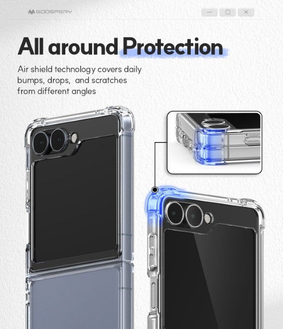 Goospery - Samsung Galaxy Z Flip7 Hülle - Super Protect Case Series - transparent