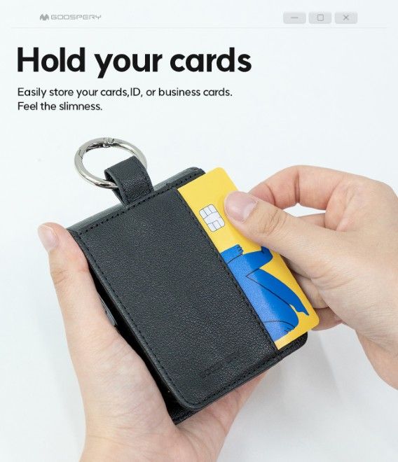 Goospery - Samsung Galaxy Z Flip7 Hülle - Basic Diary Case Series - schwarz