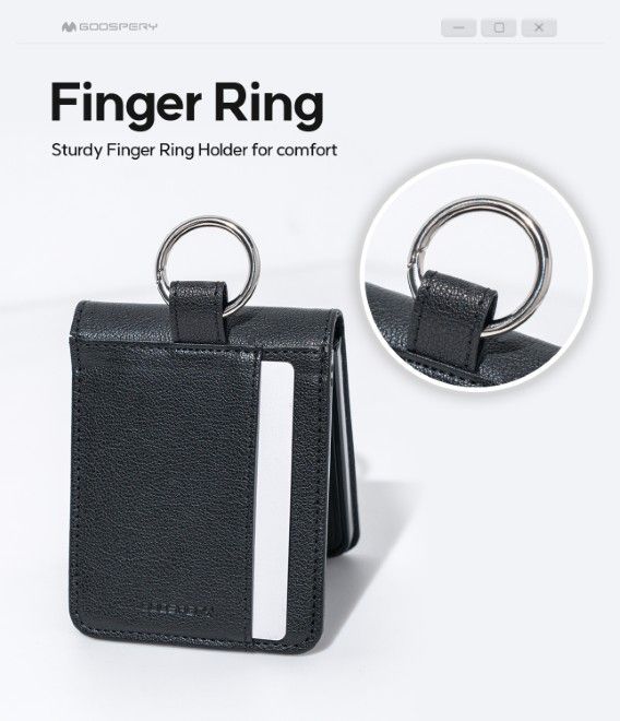 Goospery - Samsung Galaxy Z Flip7 Hülle - Basic Diary Case Series - schwarz