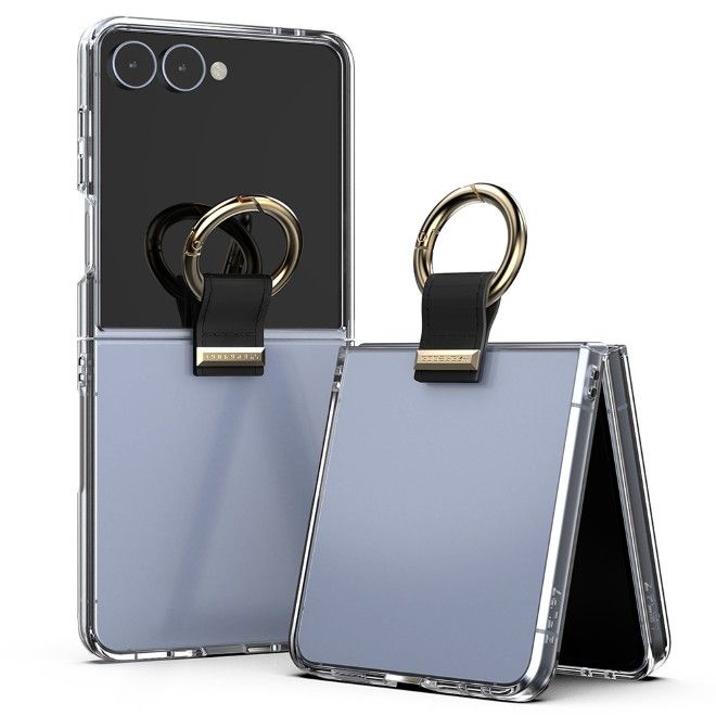 Goospery - Samsung Galaxy Z Flip7 Hülle - Golden Bell Clear Case Series - schwarz