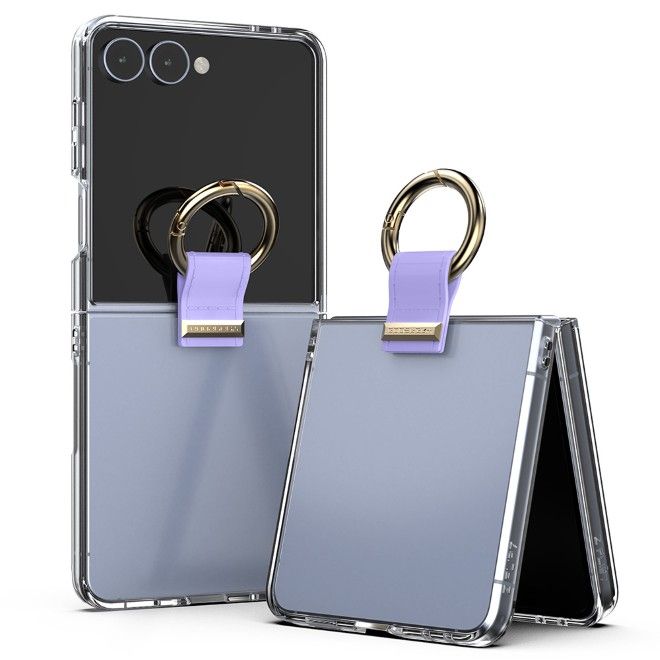 Goospery - Samsung Galaxy Z Flip7 Hülle - Golden Bell Clear Case Series - purpur