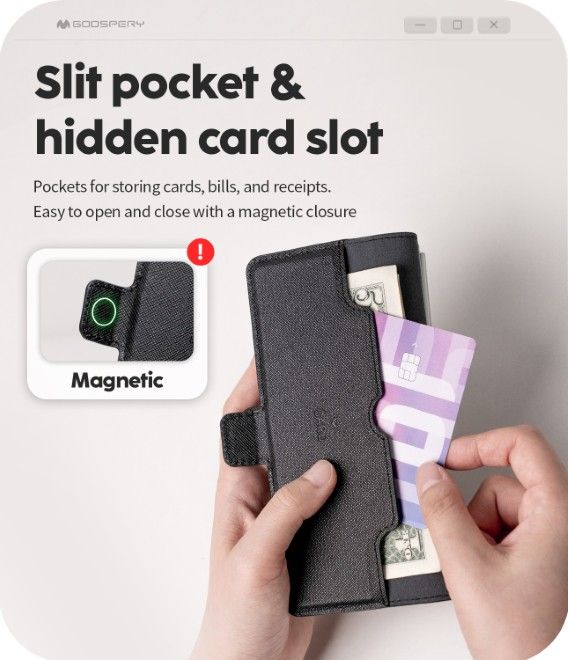 Goospery - Samsung Galaxy Z Fold7 Hülle - Premium Diary Case Series - schwarz