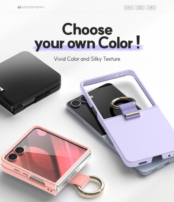 Goospery - Samsung Galaxy Z Flip7 Hülle - Gold Ring Case Series - purpur