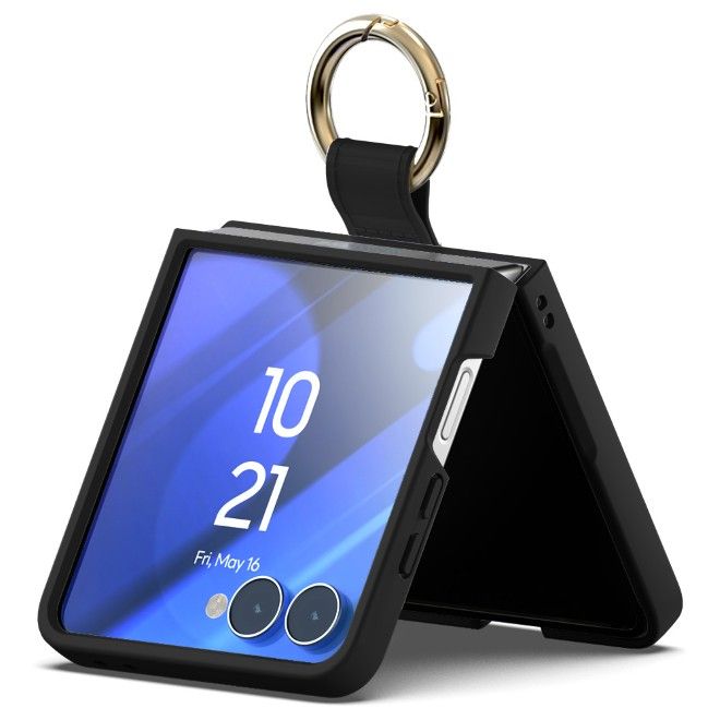 Goospery - Samsung Galaxy Z Flip7 Hülle - Gold Ring Case Series - schwarz