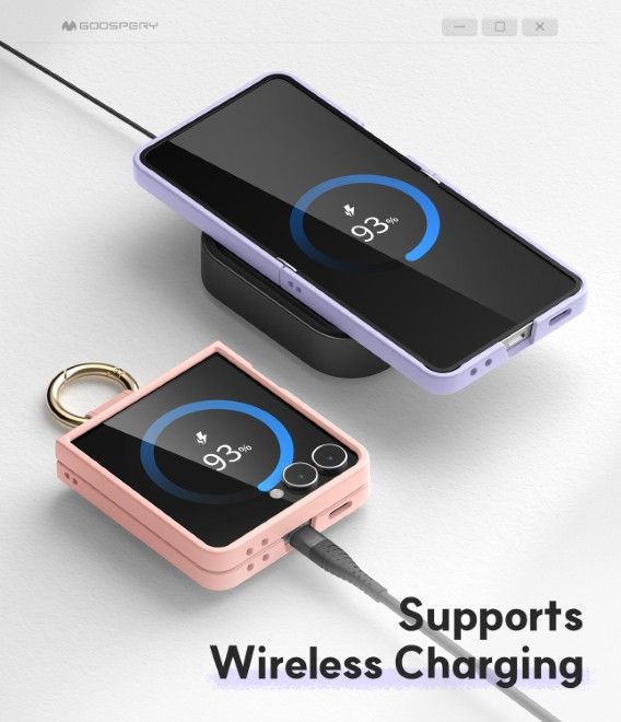 Goospery - Samsung Galaxy Z Flip7 Hülle - Gold Ring Case Series - schwarz