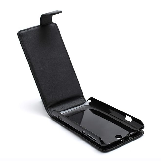 Sony Xperia E Dual Leder Flip Case vertikal - schwarz