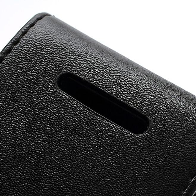 Sony Xperia E Dual Leder Flip Case vertikal - schwarz