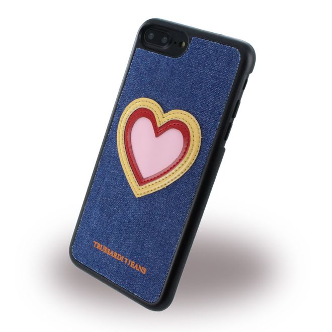 Trussardi - iPhone 8 Plus / 7 Plus Handyhülle - Cover aus Plastik - Heart Jeans - TRU7PJHEART