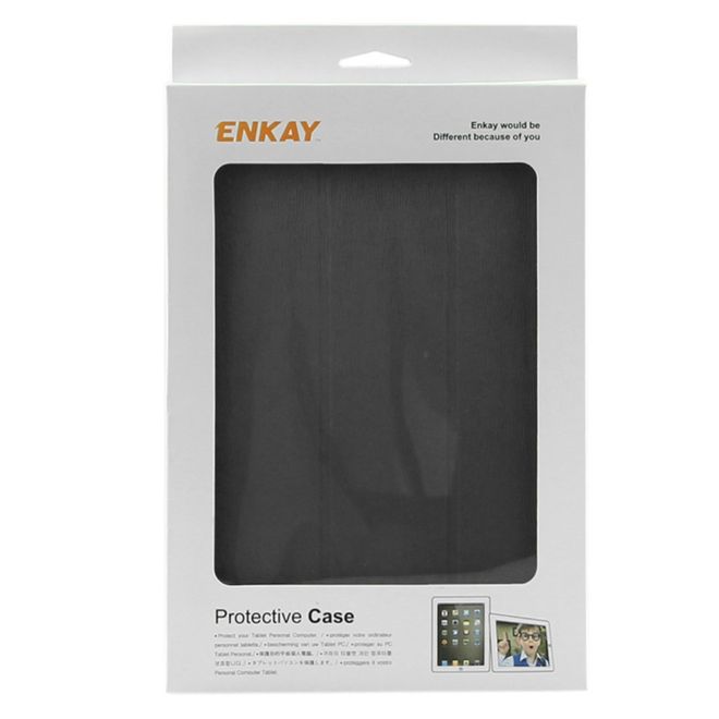 Enkay - Samsung Galaxy Tab E 8.0 Tablet Hülle - dreifach faltbar - schwarz