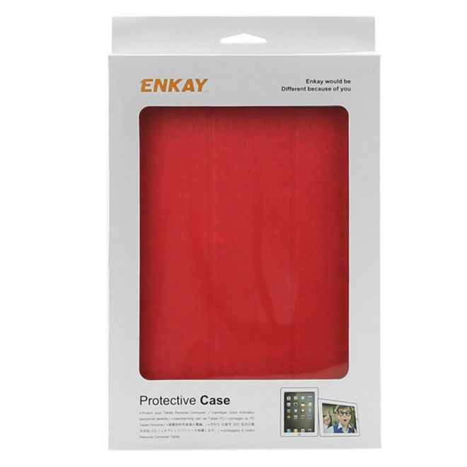 Enkay - Samsung Galaxy Tab E 8.0 Tablet Hülle - dreifach faltbar - rot