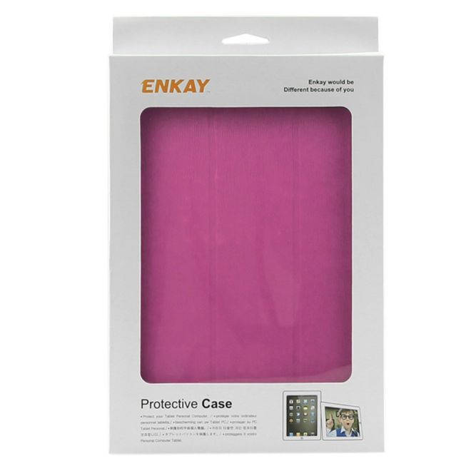 Enkay - Samsung Galaxy Tab E 8.0 Tablet Hülle - dreifach faltbar - rosa