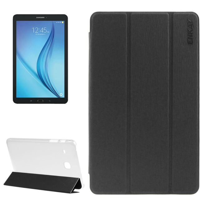 Enkay - Samsung Galaxy Tab E 8.0 Tablet Hülle - dreifach faltbar - schwarz