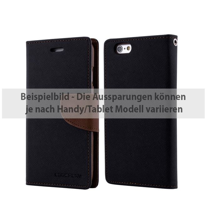 Goospery - Sony Xperia X Performance Hülle - Handy Bookcover - Fancy Diary Series - schwarz/braun